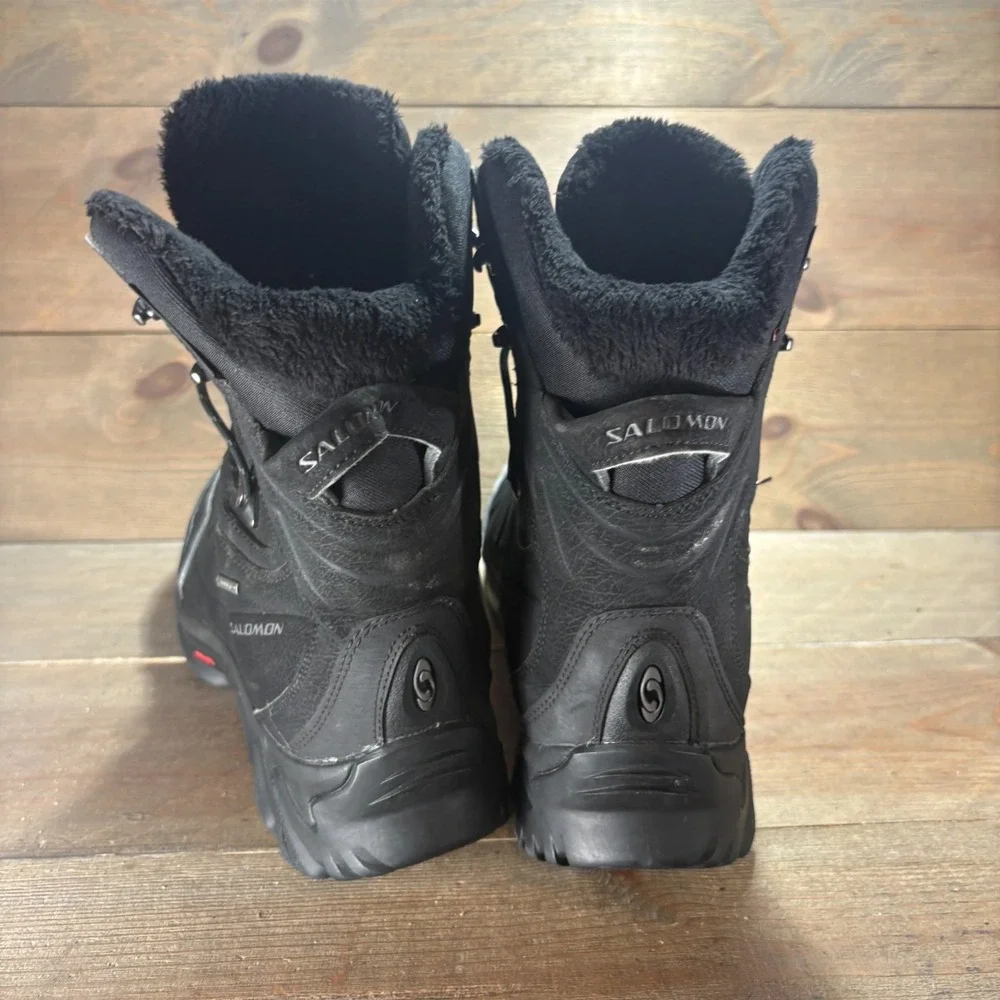 Salomon Nytro GTX Mens size 11.5 shoes Black Waterproof Insulated Winter boots